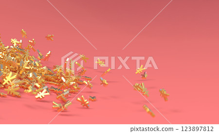 Falling golden yen mark rendering CG background Falling golden yen mark rendering CG background 123897812