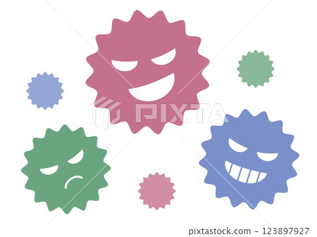 Illustration of various healthy bacteria 123897927