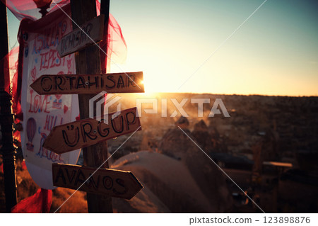 Signpost in Cappadocia Signpost in Cappadocia 123898876