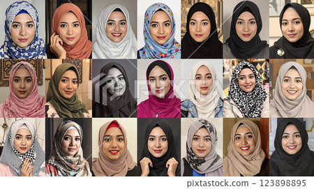 International Muslim community. Photos of Muslim activities. Muslim festivals. 123898895