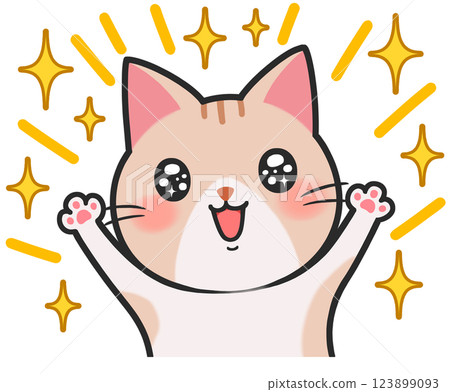 Cute cat happy sparkling Cute cat happy sparkling 123899093
