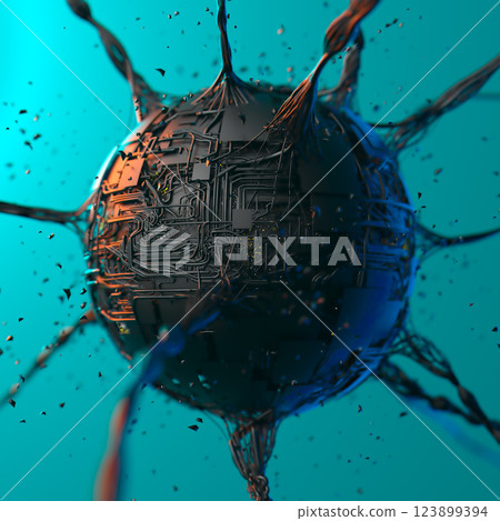 Organic Tech Fusion: The Elysium Sphere Illuminated 123899394