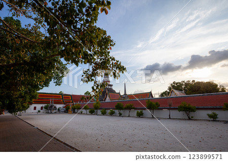 Wat Phra Mahathat Woramahawihan, the main temple in Nakhon Si Thammarat province,Southern Thailand. Wat Phra Mahathat Woramahawihan, the main temple in Nakhon Si Thammarat province,Southern Thailand. 123899571