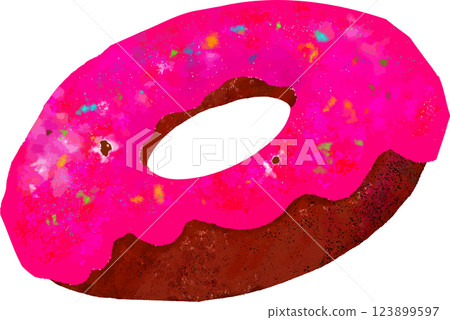 Pink donut illustration 123899597