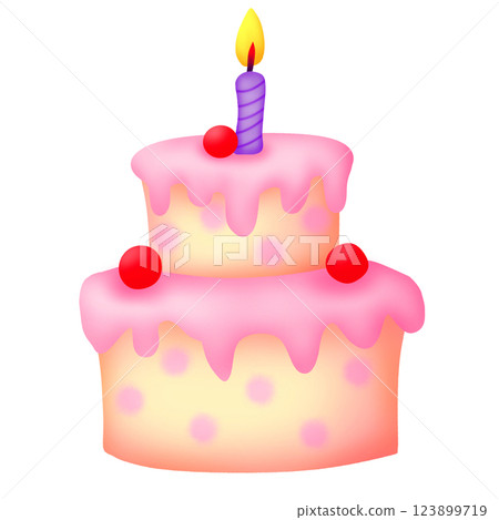 birthday cake with candle 123899719