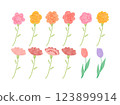 Hand drawn mother's day flowers collection 123899914