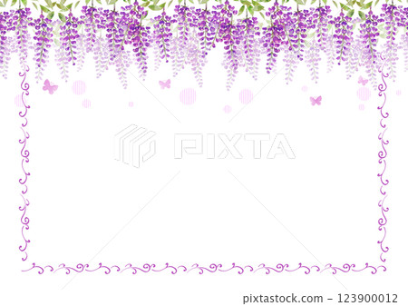 紫藤花和蝴蝶(框架) 紫藤花和蝴蝶(框架) 123900012