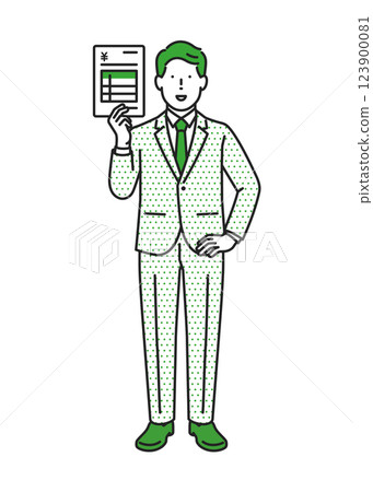 Businessman showing a quote 123900081