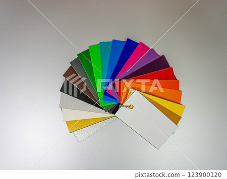 Samples of the color range of aluminum side walls for the illuminated letters in signs. 123900120