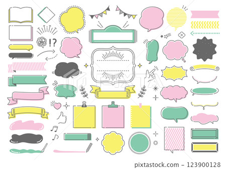 Pop handwritten style speech bubble set 123900128