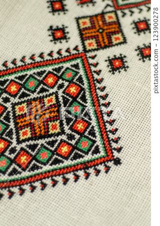 Embroidery Ukraine ornament Vyshyvanka Ukrainian cross stitch. 123900278