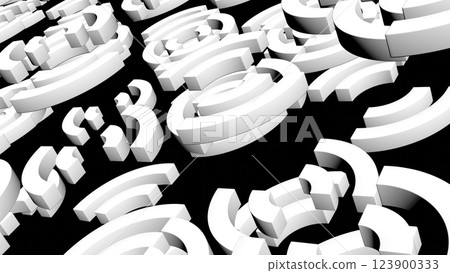 VJ 幾何圖案 旋轉圓 簡單粒子 黑白 [另一個版本可用] 123900333