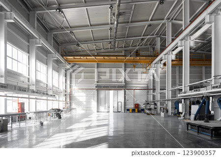 Interior of industrial building 123900357