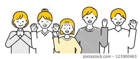 Upper body pose set_Happy "three generation family" set 123900463