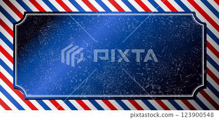 Blue grunge barber background with stripes, blue plain with frame - vector illustration Blue grunge barber background with stripes, blue plain with frame - vector illustration 123900548
