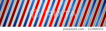 Elegant barber background with red, blue and gradient stripes - vector illustration 123900555