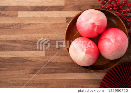 Chinese peach birthday bun shoutao birthday wish 长生きのモモ Chinese peach birthday bun shoutao birthday wish 长生きのモモ 123900730