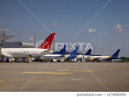 Airplane on the platform International Airport. Runway. Planes Airplane on the platform International Airport. Runway. Planes 123900840