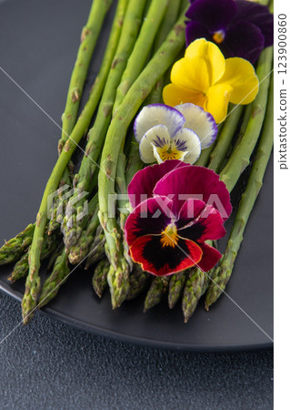 Bunch of green asparagus 123900860