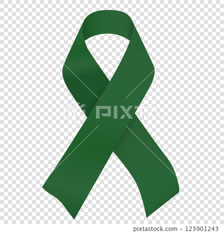 Vector green ribbon symbol isolated for Liver Cancer Awareness campaign 123901243