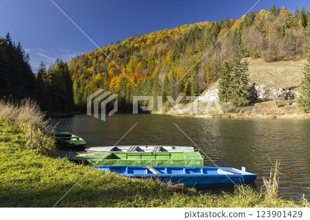 Landscape near Dedinky and Stratena with Hnilec river, National Park Slovak Paradise, Slovakia Landscape near Dedinky and Stratena with Hnilec river, National Park Slovak Paradise, Slovakia 123901429