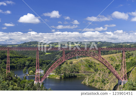 Garabit bridge (Viaduc de Garabit), Cantal, Auvergne-Rhone-Alpes, France 123901451