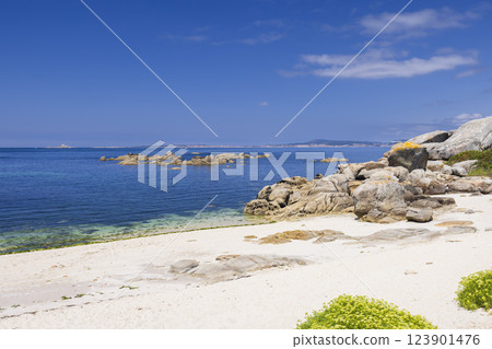 Praia de Con Negro and Praia da Poza beach, Province of Pontevedra, Galicia, Spain 123901476