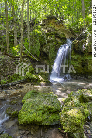 Hajsky waterfall, National Park Slovak Paradise, Slovakia 123901527