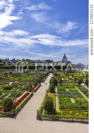 Chateau de Villandry, UNESCO World Heritage Site, Villandry, Indre-et-Loire, Pays de la Loire, France Chateau de Villandry, UNESCO World Heritage Site, Villandry, Indre-et-Loire, Pays de la Loire, France 123901535