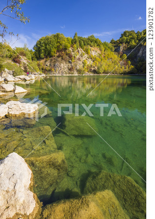 Benatina travertine, natural monument and protected landscape area Vihorlat, Slovakia 123901782