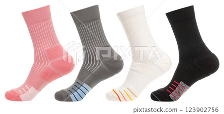 Set of four athletic socks isolated on white Set of four athletic socks isolated on white 123902756
