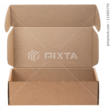 Open Cardboard Box isolated on white 123902759