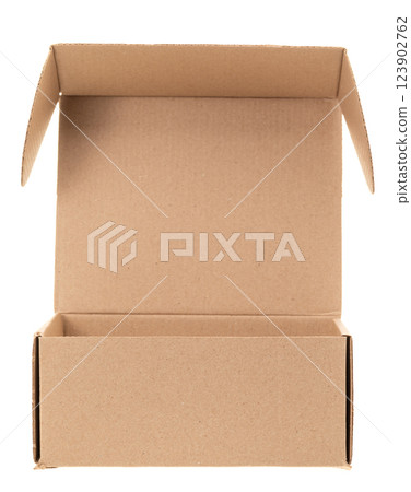 Open Cardboard Box isolated on white Open Cardboard Box isolated on white 123902762