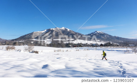 Image of snowshoe trekking Hiruzen Kogen 123903107