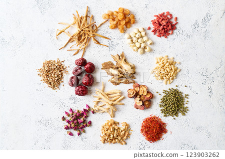 各種中草藥成分 各種中草藥成分 123903262