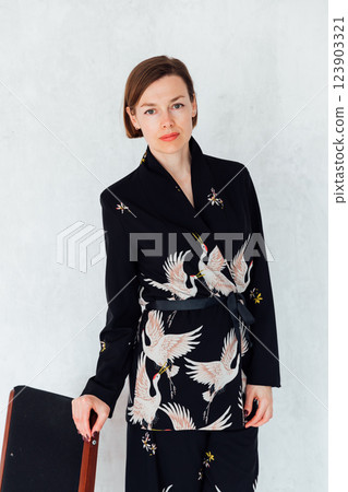 woman 40 years old in black fashion suit woman 40 years old in black fashion suit 123903321