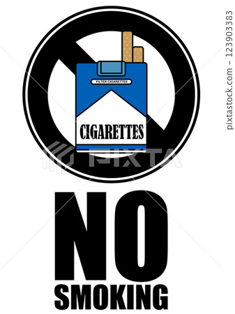 Illustration of a signboard - No Smoking - 123903383