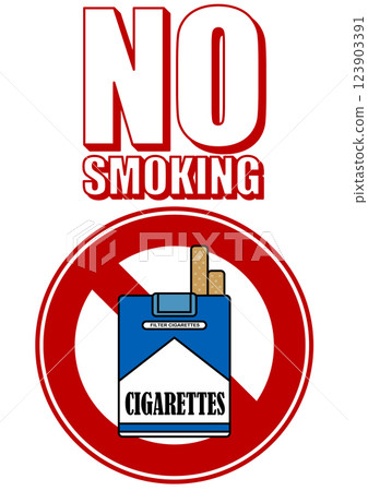 Illustration of a signboard - No Smoking - 123903391