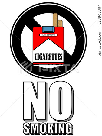 Illustration of a signboard - No Smoking - 123903394