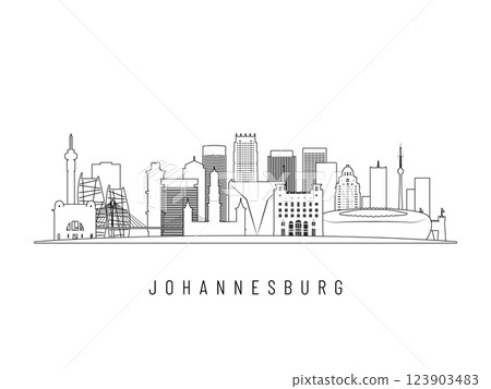 Detailed Johannesburg skyline vector illustration.  123903483
