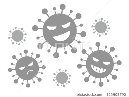 Illustration of a lively black bacteria with thorns Illustration of a lively black bacteria with thorns 123903790