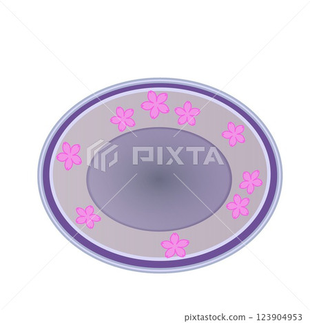 櫻花圖案盤子的插圖 櫻花圖案盤子的插圖 123904953