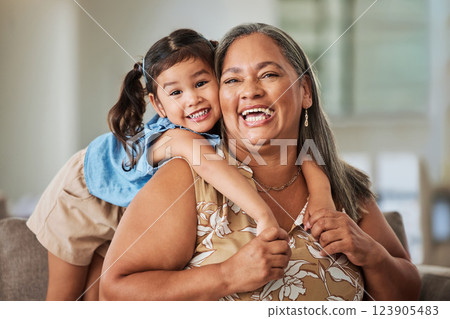 Portrait, child and happy grandma love family bonding moments, memories and having fun in the house. Smile, happiness and proud grandmother enjoys quality time and relaxing on a weekend in Jerusalem Portrait, child and happy grandma love family bonding moments, memories and having fun in the house. Smile, happiness and proud grandmother enjoys quality time and relaxing on a weekend in Jerusalem 123905483