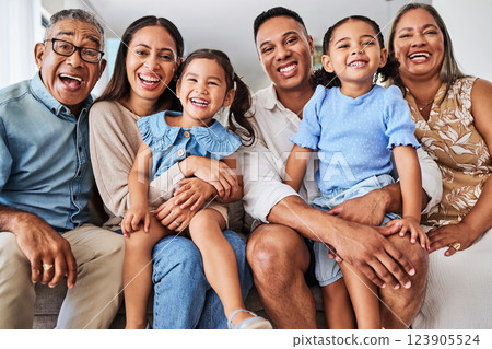 Happy, big family and portrait smile for relationship happiness in quality bonding time together at home. Parents, grandparents and kids smiling for relaxing holiday break or free time at the house Happy, big family and portrait smile for relationship happiness in quality bonding time together at home. Parents, grandparents and kids smiling for relaxing holiday break or free time at the house 123905524