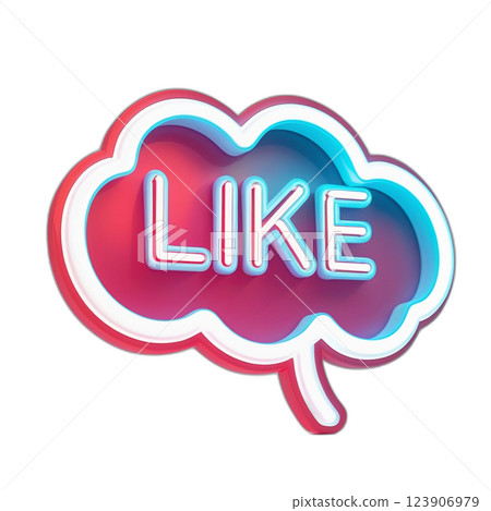 Neon colored speech bubbles with text 123906979