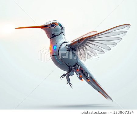 Stunning hummingbird in mid-flight showcasing vibrant colors and intricate wing detail Stunning hummingbird in mid-flight showcasing vibrant colors and intricate wing detail 123907354
