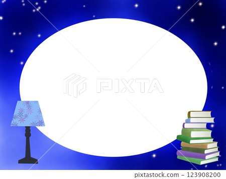堆疊的書籍和夜空框架 123908200