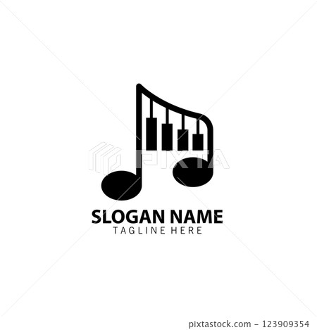 note piano logo design vector 123909354