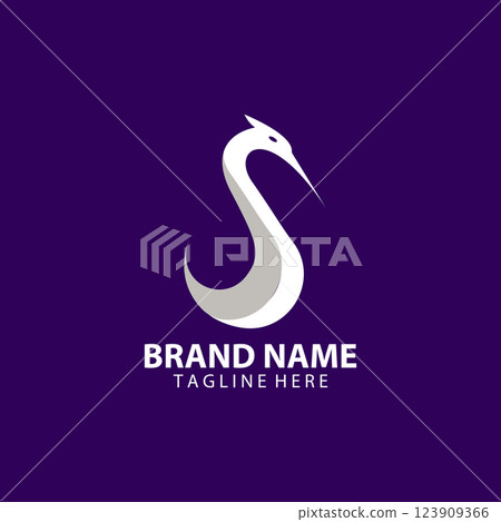 letter S stork logo design vector 123909366