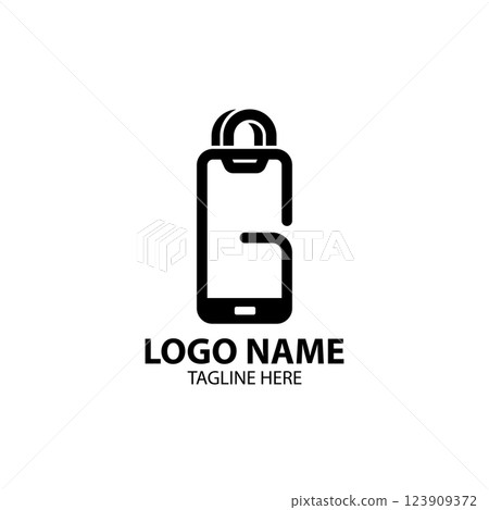 letter G Bag Phone logo design vector 123909372